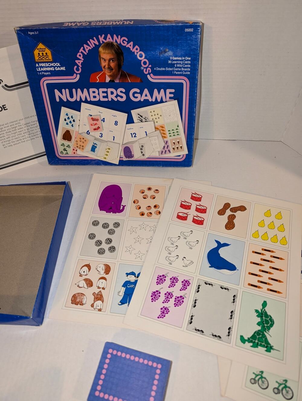 VINTAGE 1987 CAPTAIN KANGAROO'S Number Game Preschool Learning 1980's board Game